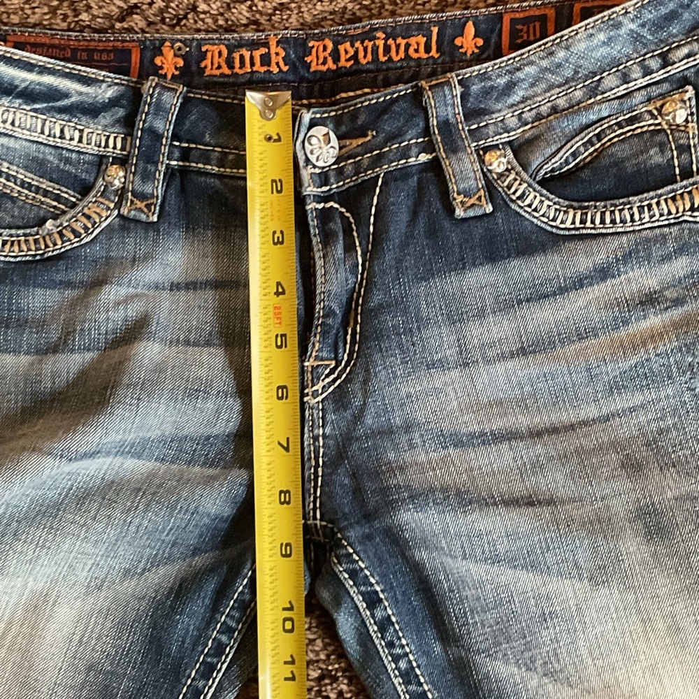 Preowned women’s Rock Revival Elaina Bootcut denim jeans sz 30 medium blue - Picture 6 of 10